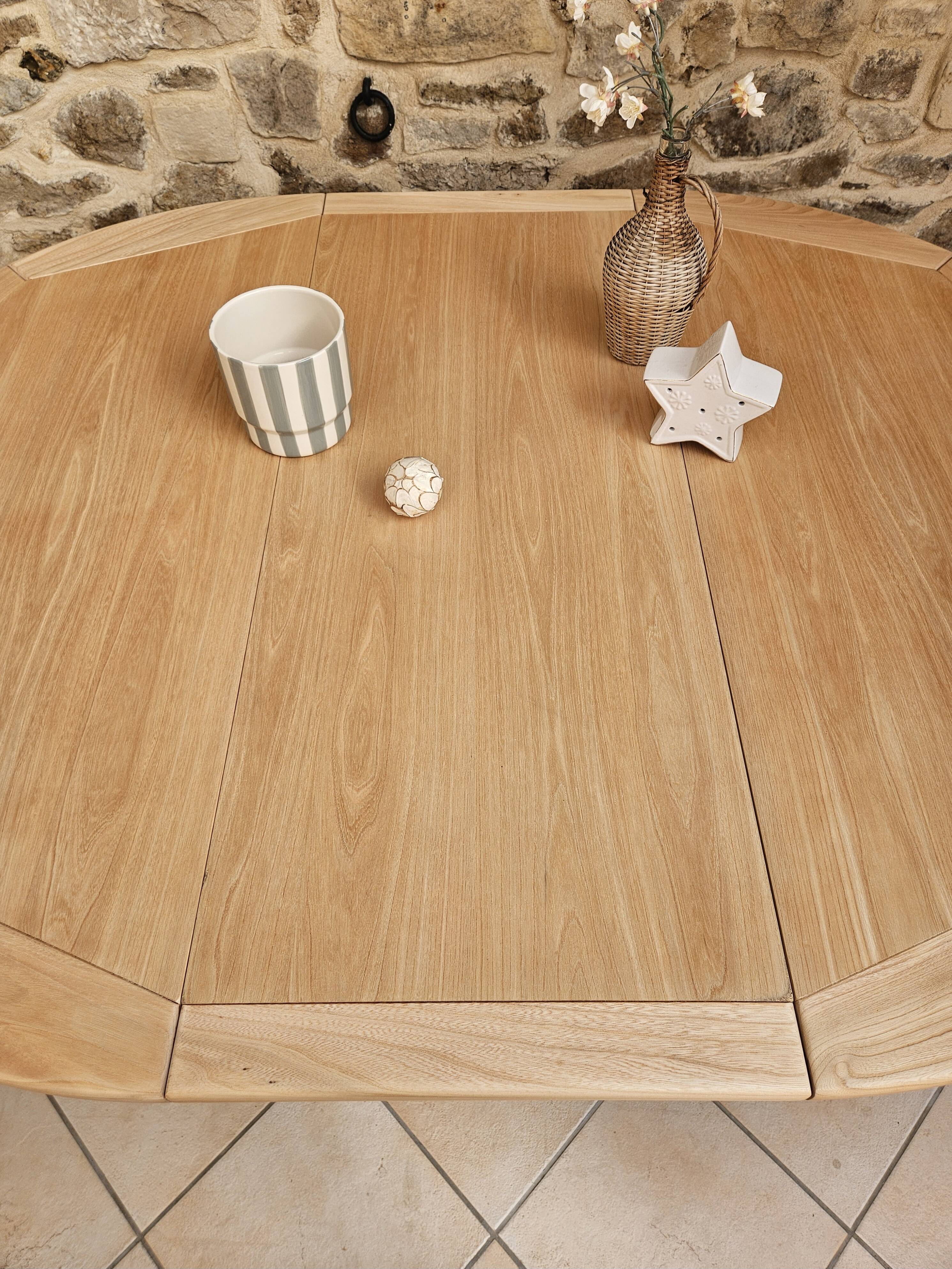Table ronde orme style Pierre Chapo