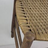 Tabouret en rotin tressé