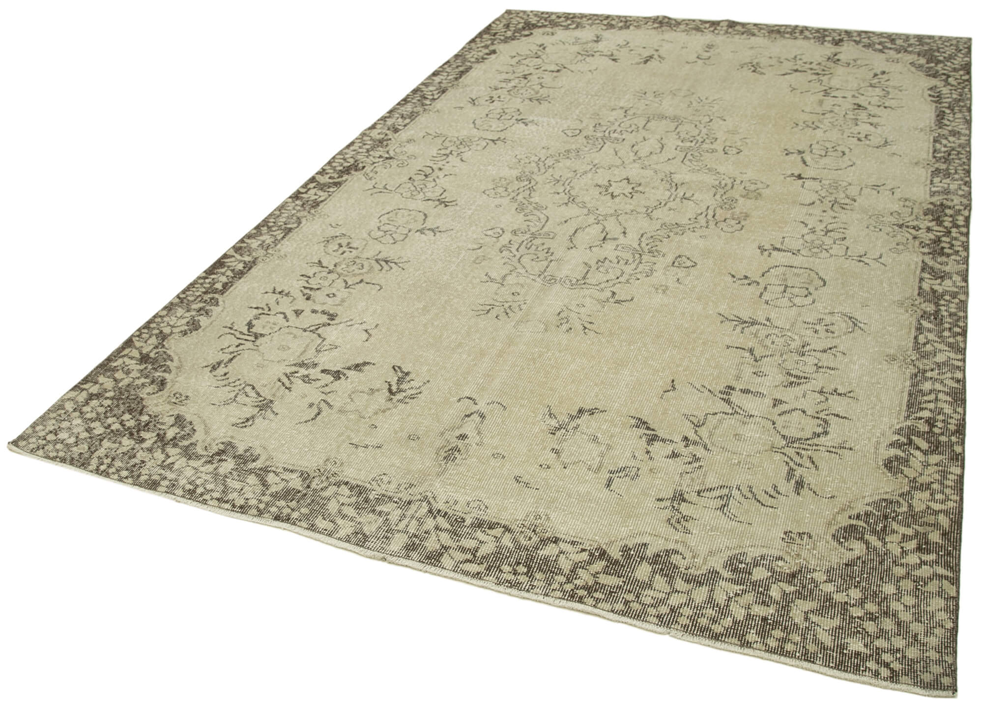 Hand-knotted turkish beige rug 190 cm x 293 cm