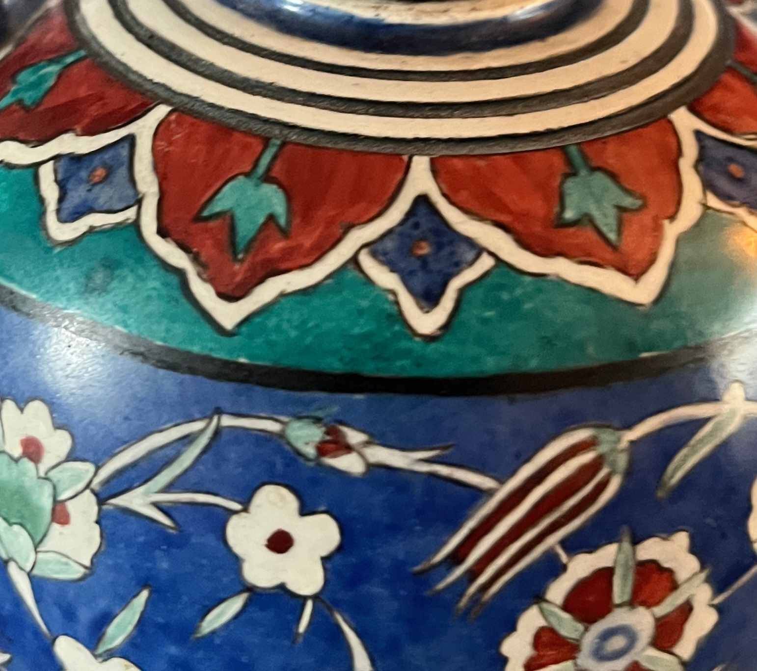 Ceramic vase, eco. Ganneron early 20th century signed Daudon Ottoman (cf. Th. De