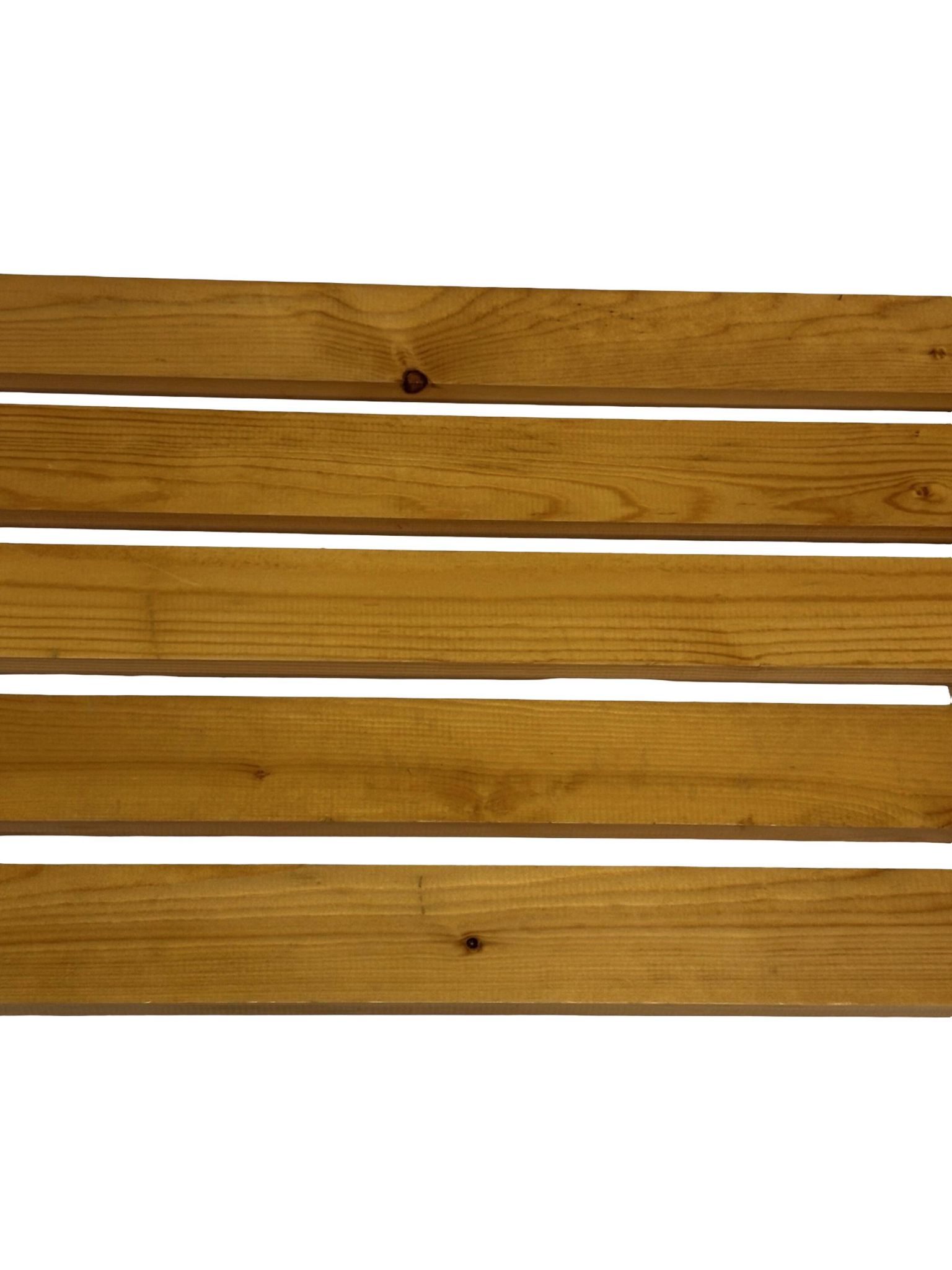 Vintage Scandinavian modern pinewood slatted bench from the 1960's