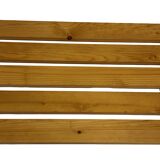Vintage Scandinavian modern pinewood slatted bench from the 1960's