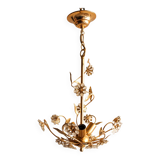 Lustre italien doré fleurs strass vintage Nucleo Eorme