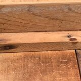 Art Deco farmhouse table in raw wood