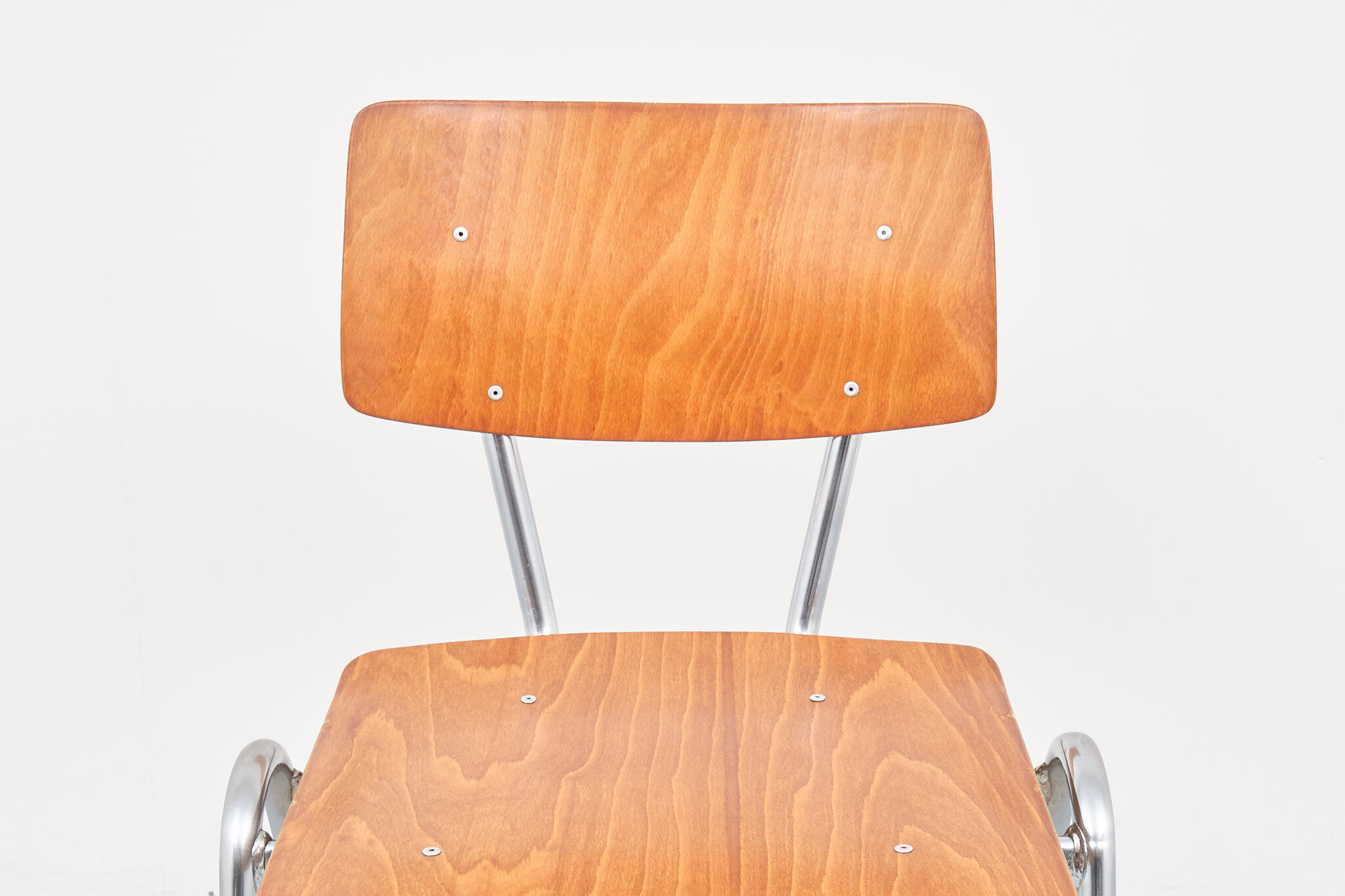 Vintage chair eromes oak chrome