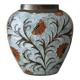 Vintage enamelled brass vase