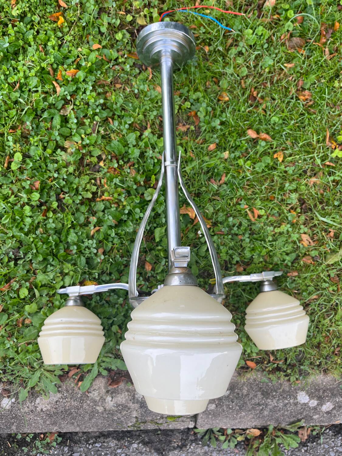 Art Deco 4-flame chandelier