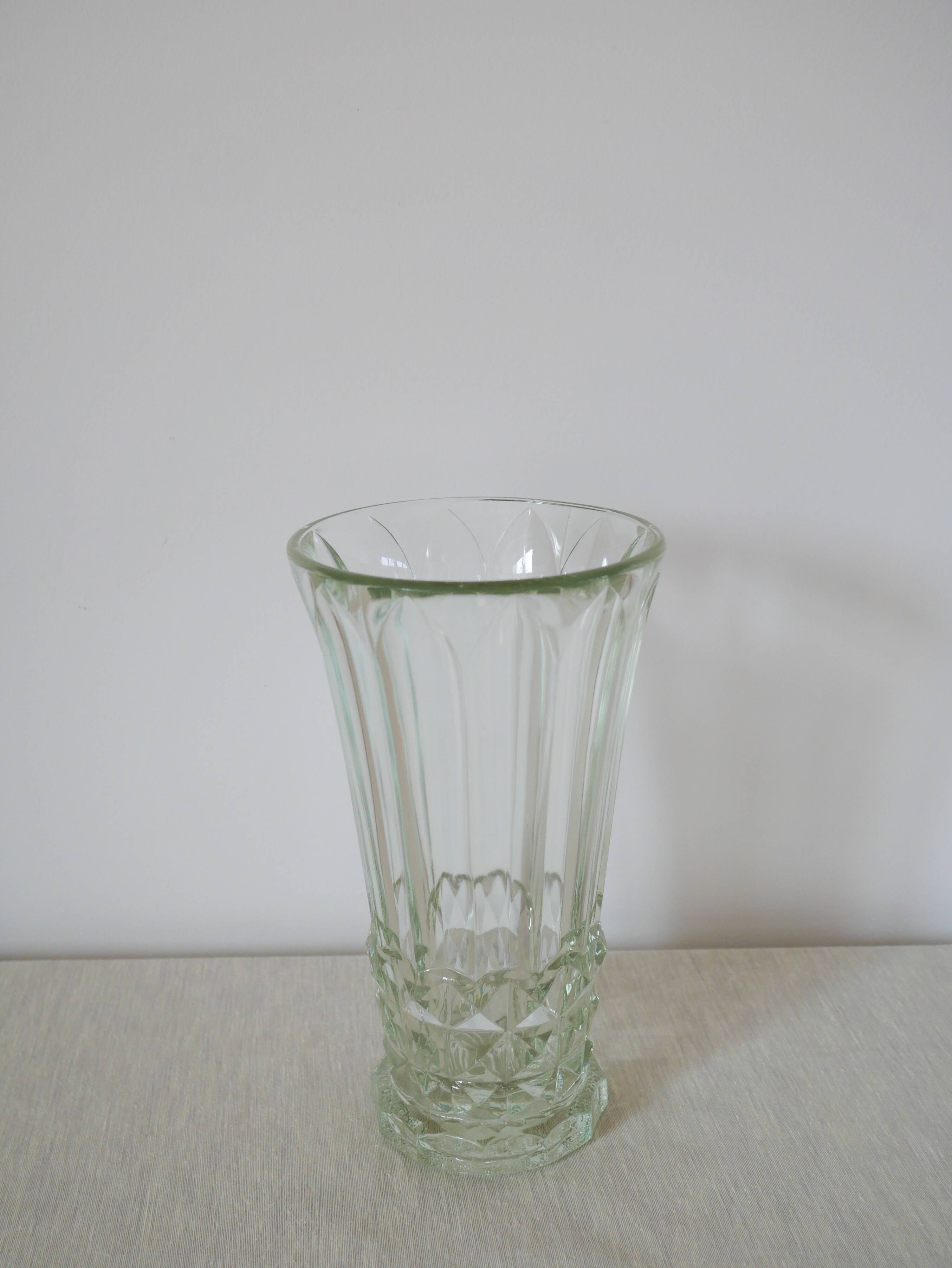 Vase en verre style art déco, 1950