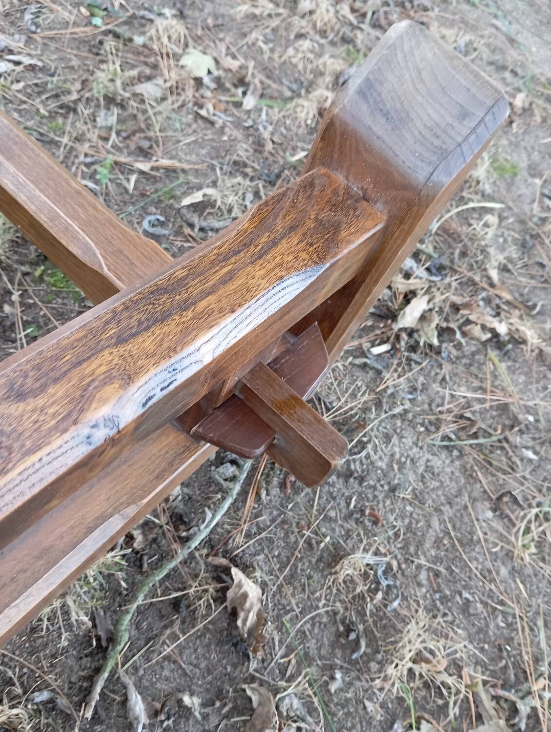 Pair of solid cherry wood farmhouse benches, 1950/60