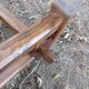 Pair of solid cherry wood farmhouse benches, 1950/60