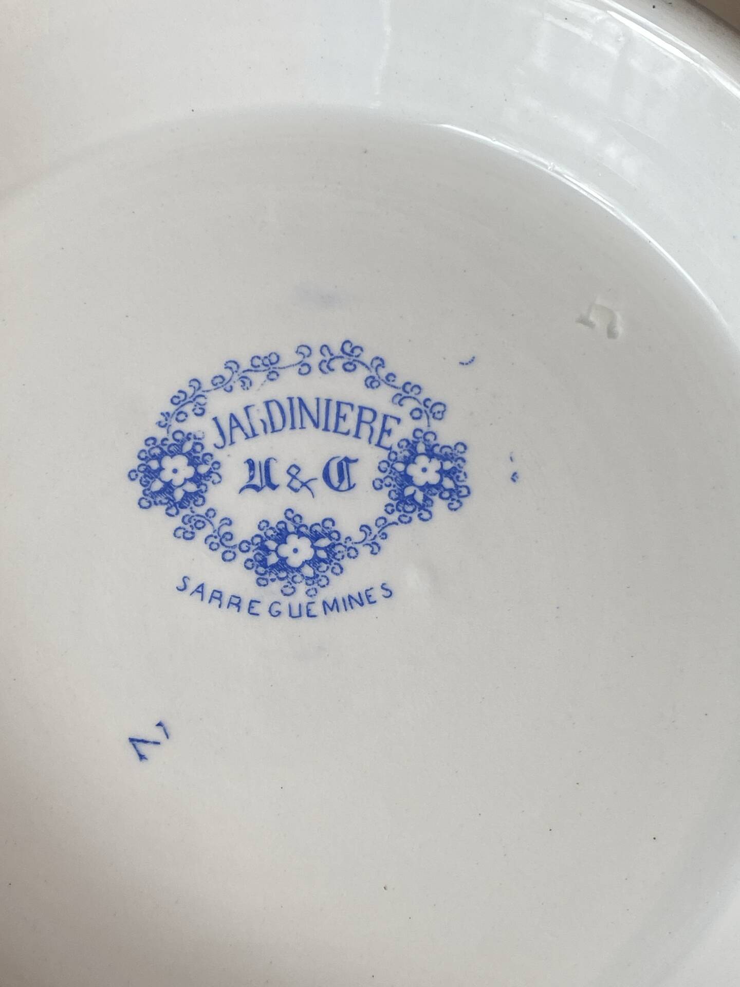 Compote dish, earthenware, Sarreguemines
