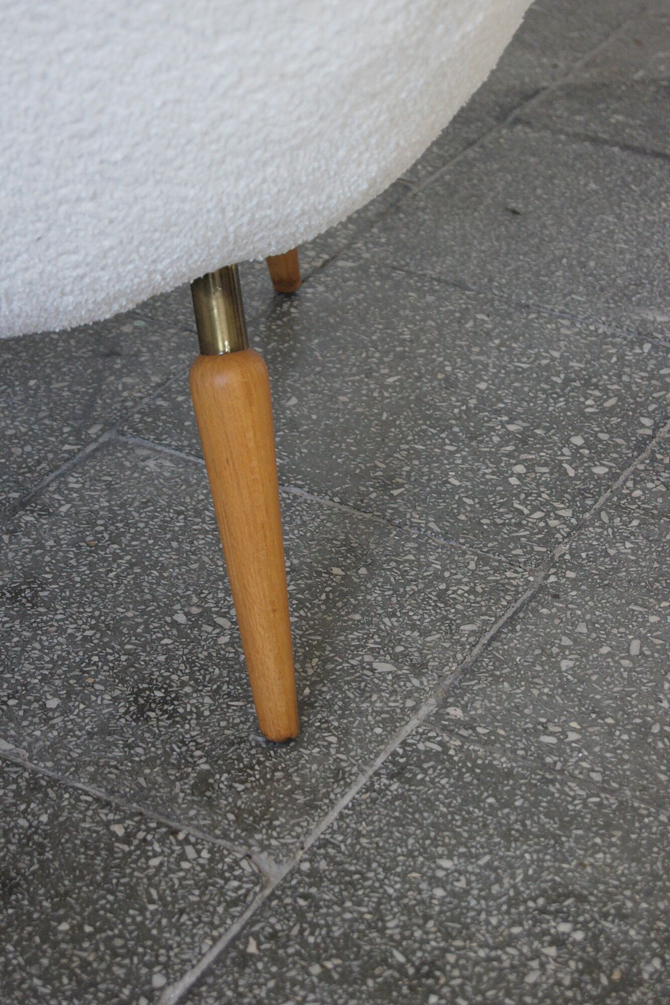 Lounge chair with boucle fabric by Fritz Neth for Correcta, 1950s