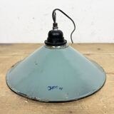 Industrial Petrol Enamel Factory Pendant Lamp, 1960s