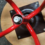 Red stool with industrial vintage screw 80s