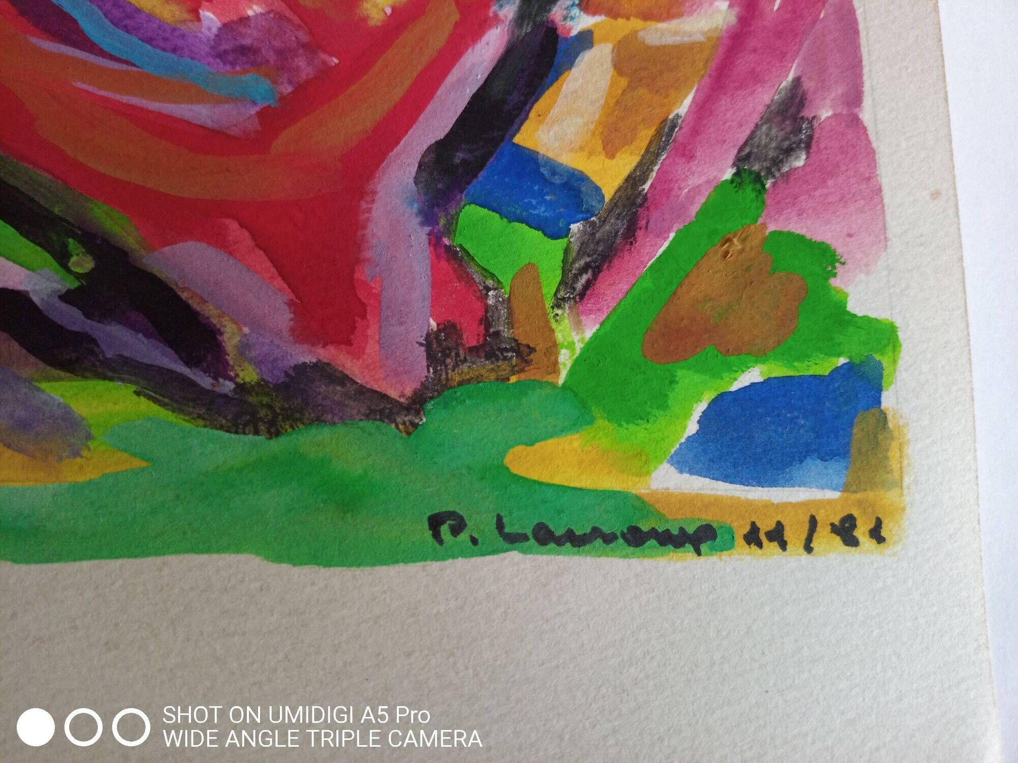 Pierre Lacroux (1909-1993) Gouache on paper 24 x 32 cm - from 1981 - (321)