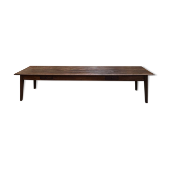 Very large oak farm table from the early 20th century