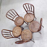 Suite 5 chairs of curved wooden Fischel bistro