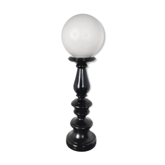 Lampe en bois vintage noire