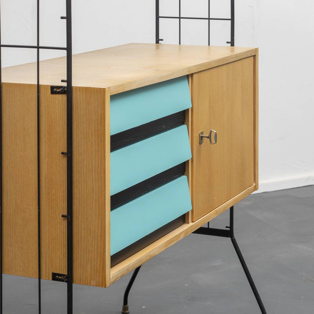 Etagère avec caisson de rangement, années 60