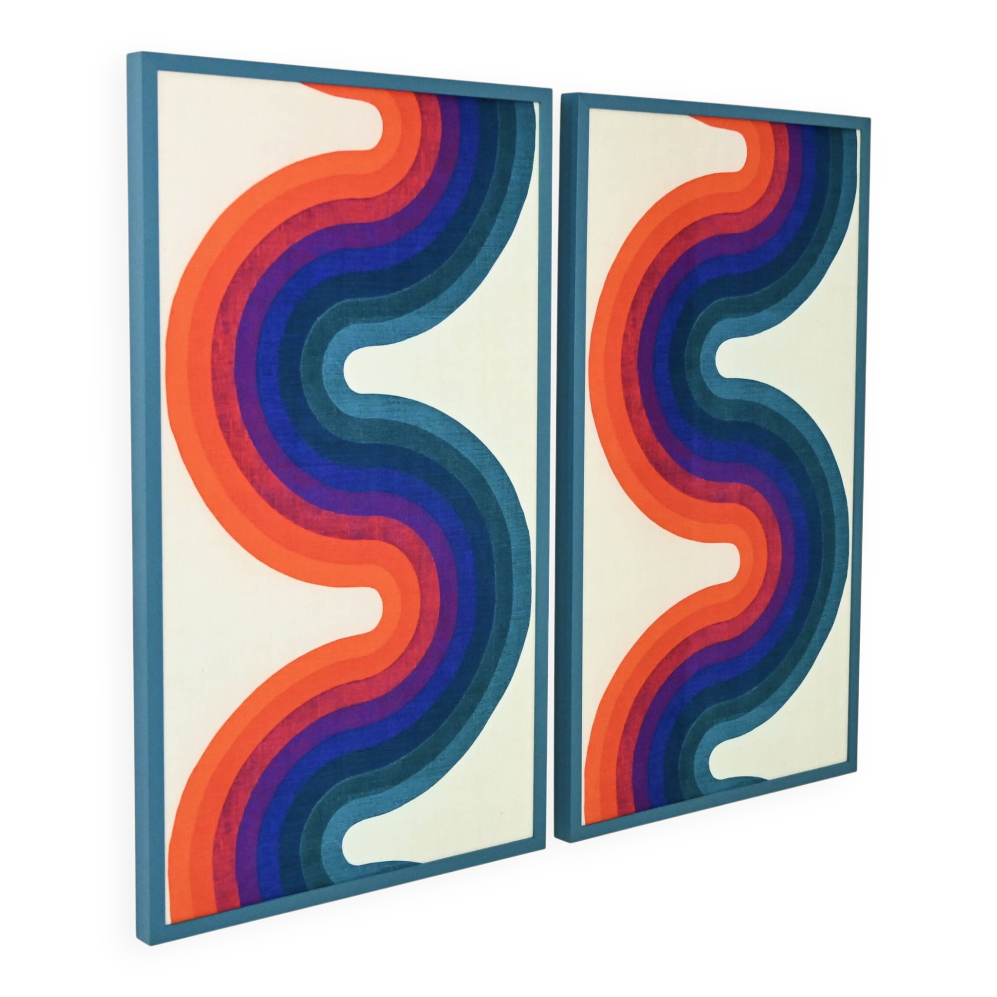 Set of 2 Fabric Panels in Verner Panton Style, 1970s