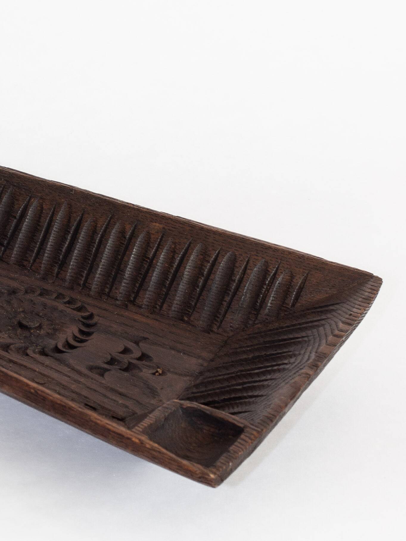 Grain shovel, spice shovel in engraved wood - Folk art