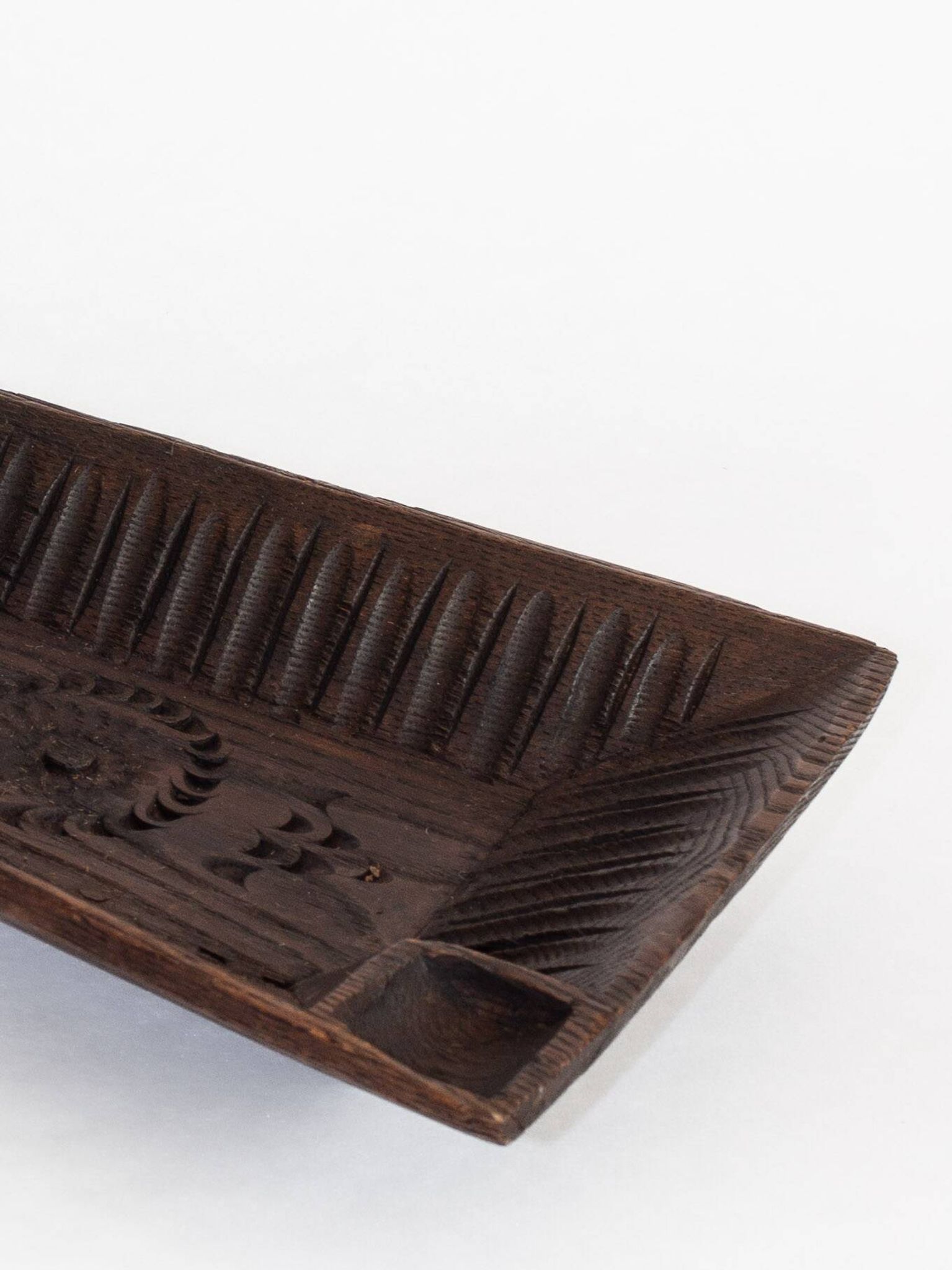 Grain shovel, spice shovel in engraved wood - Folk art