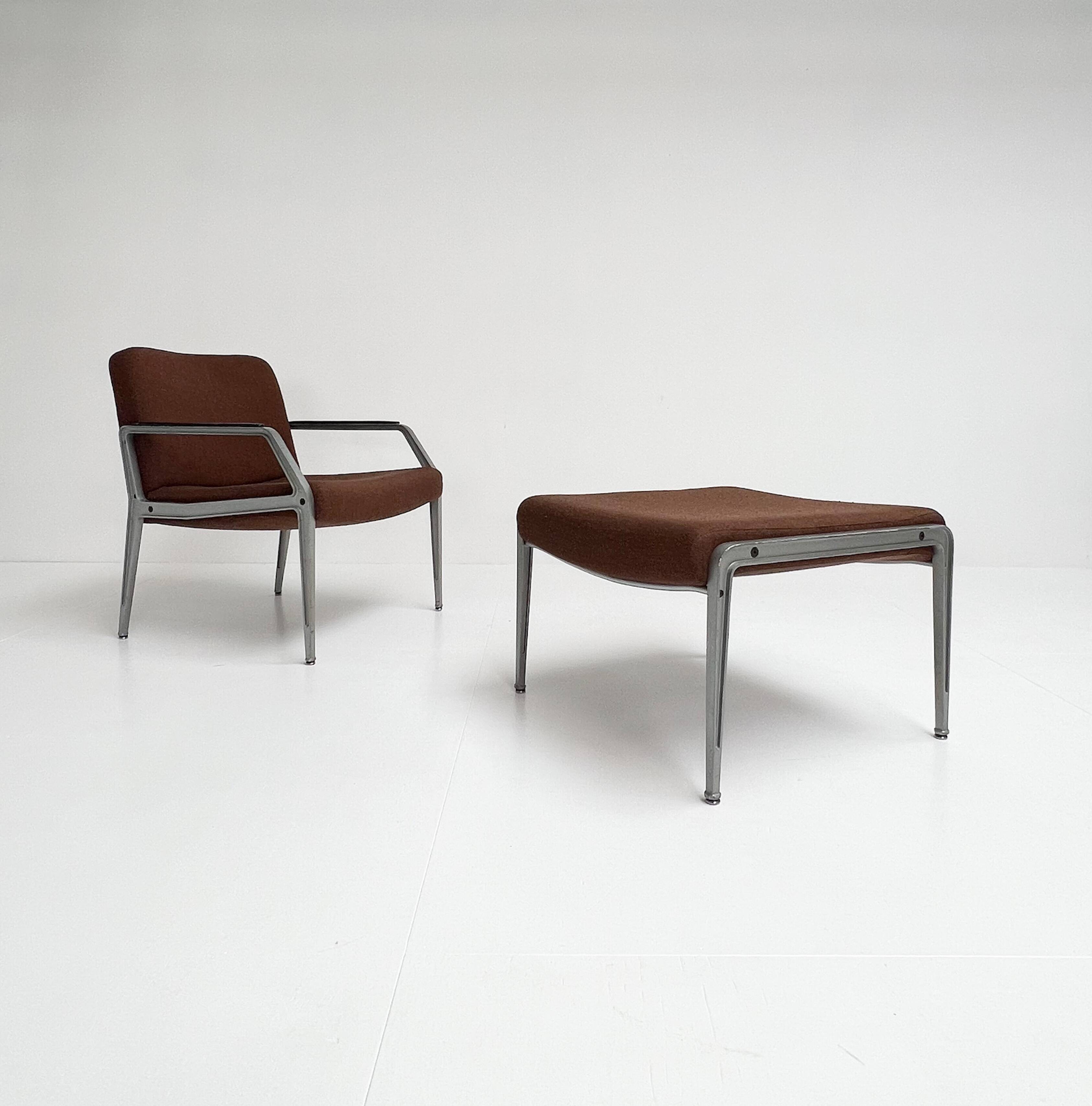 Rare armchair with footstool attributed to Gispen, 1960s