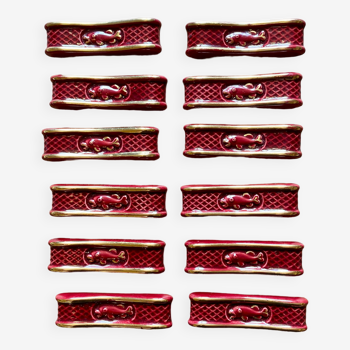 Set of 12 vintage ceramic knife holders