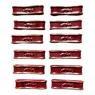Set of 12 vintage ceramic knife holders
