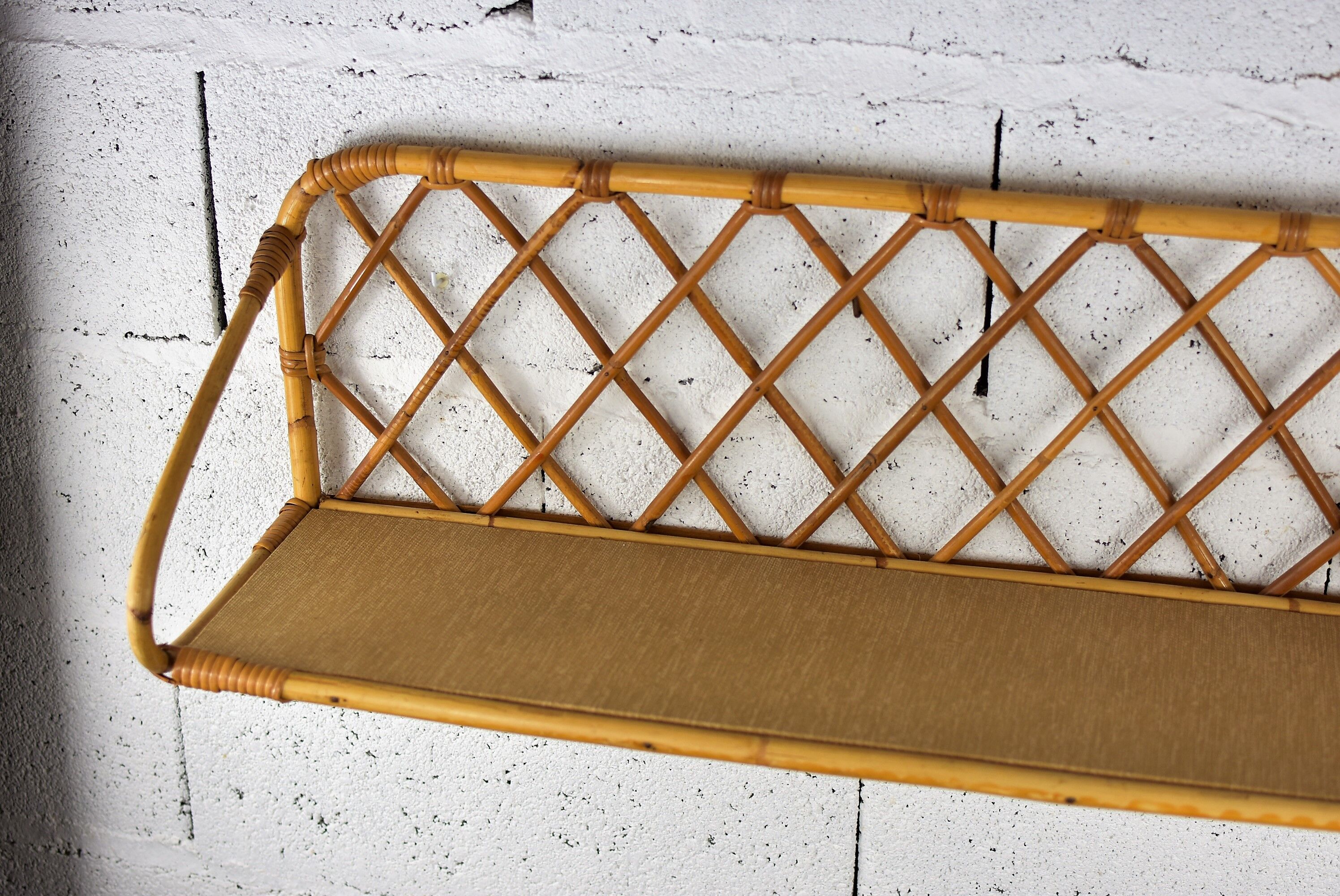 Wall rattan shelf