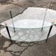 Glass coffee table double top dlg of Edoardo Paoli 50s