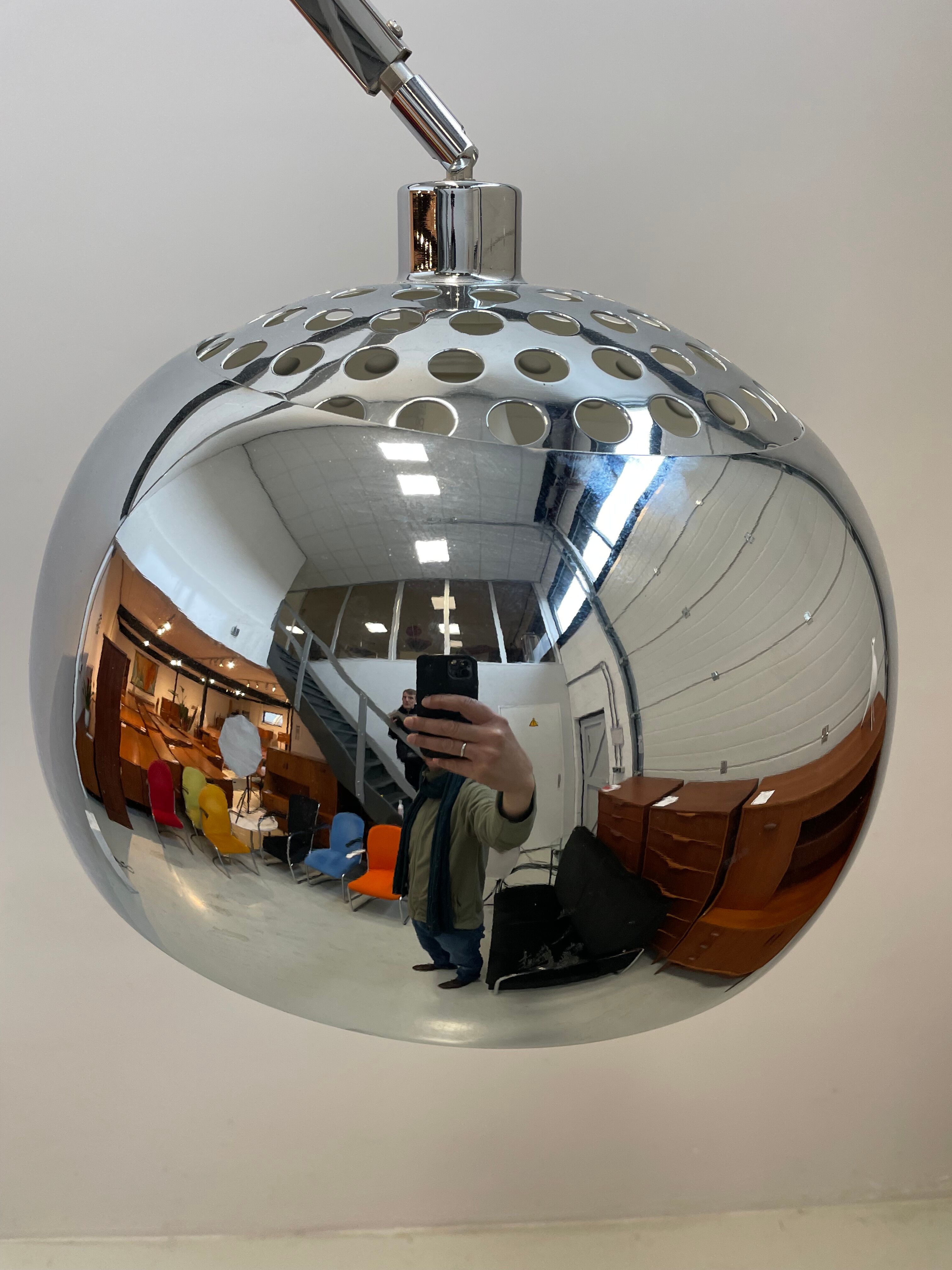 Design arc floorlamp with marble base