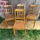 Set of 4 Antique Bistrot Chairs in Baumann Style Wood from the 60s
