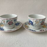 2 tasses et sous-tasses Churchill fleurs Rosetta