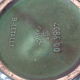Green enamelled ceramic diramic pot cache signed b. Letalle, Saint Clement, France, numbered 4086.00, basket model, old