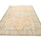 Tapis vintage à décor géométrique orange et crème