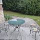 Renovated antique garden furniture in wrought iron, early 20th century.