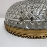 Ceiling lamp in molded glass and gilded metal