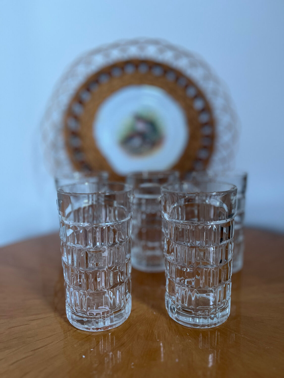 Transparent vintage whisky glasses