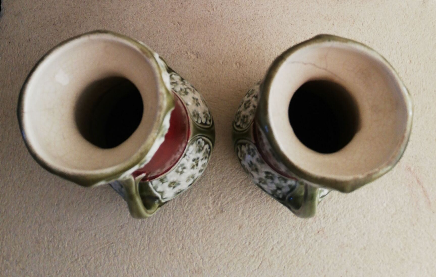 Pair of fives-lille art nouveau vases with handles