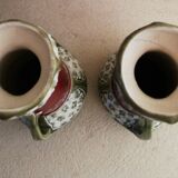 Pair of fives-lille art nouveau vases with handles
