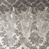 Champagne pressed molded glass flutes