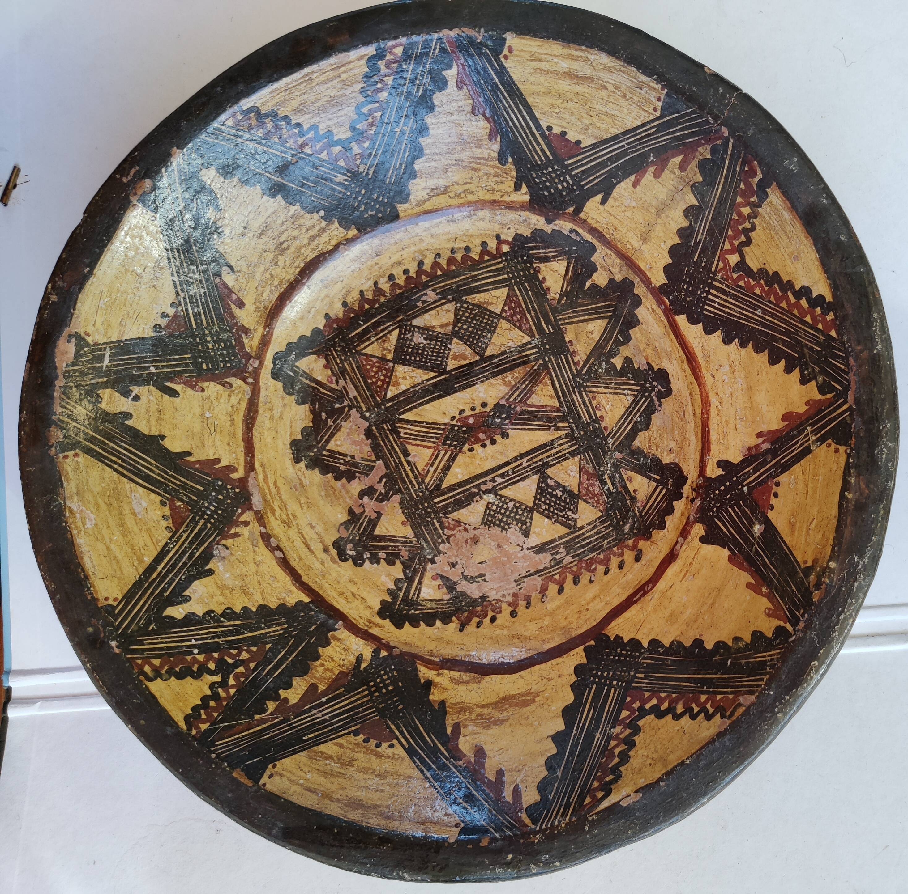 Berber Kabylie ceramic dish 33 cm before 1950