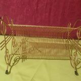 Vintage gold vinyl record storage rack