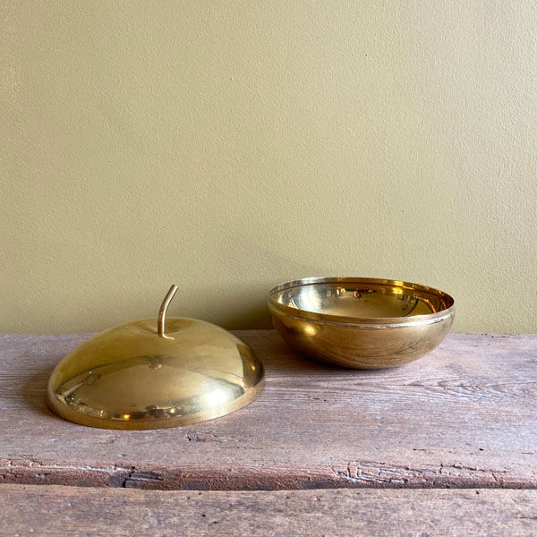 Golden brass apple candy box