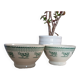 Duo of “daisy” cow decor bowls by Geneviève Lethu, 1996