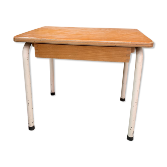 Wooden children's desk table, old, with drawer
