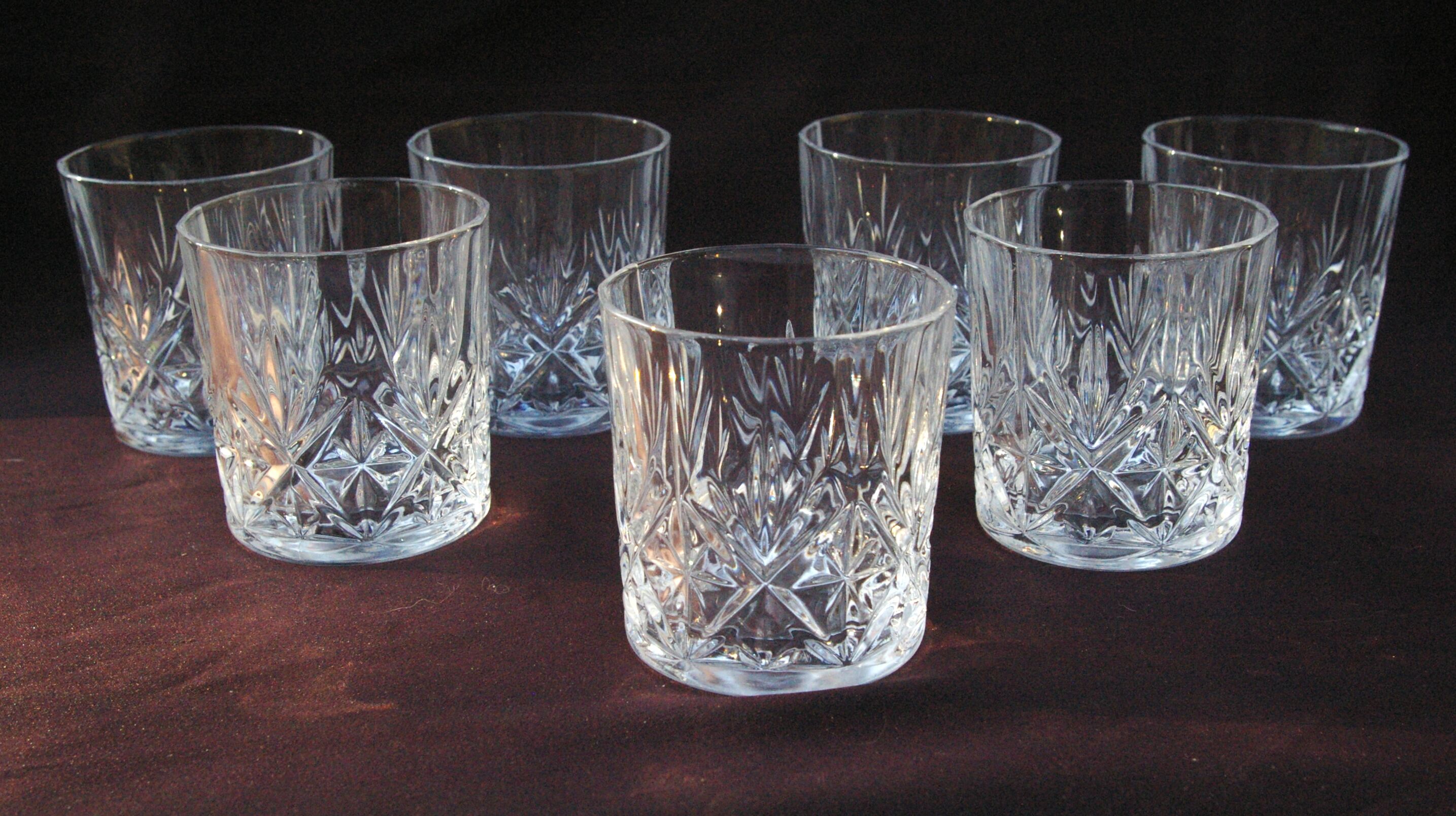 7 Crystal Whiskey Cup Glasses