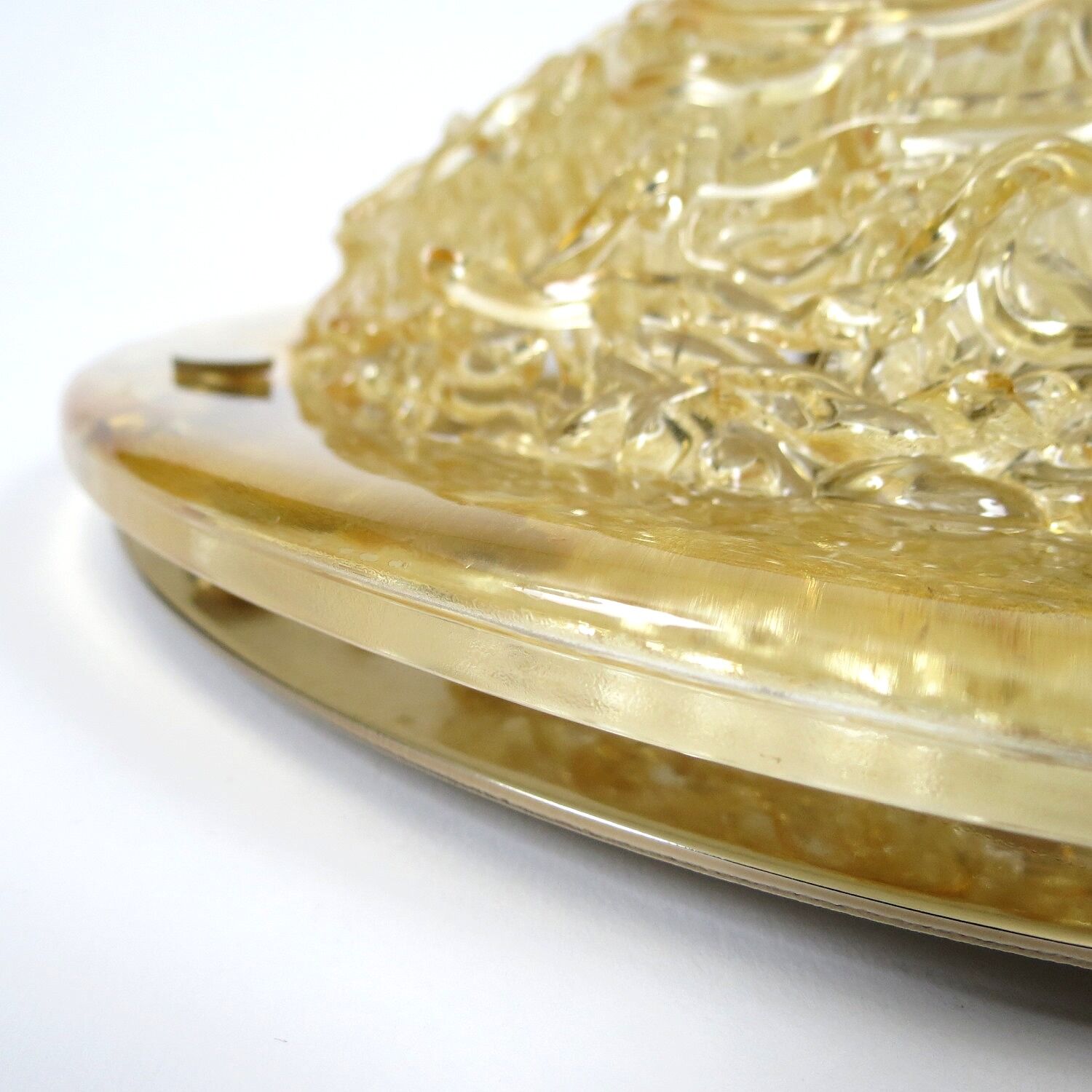 Pair of  Italian brass and glass wall lights, 1980s