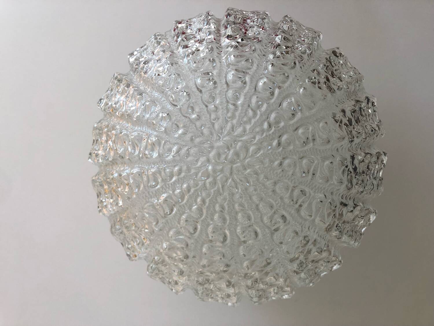Vintage frosted glass pendant light by Dorian Leuchten